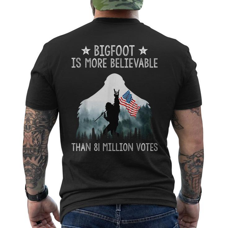 Bigfoot Is More Believable Than 81 Million Votes Usa Flag Men's T-shirt Back Print
