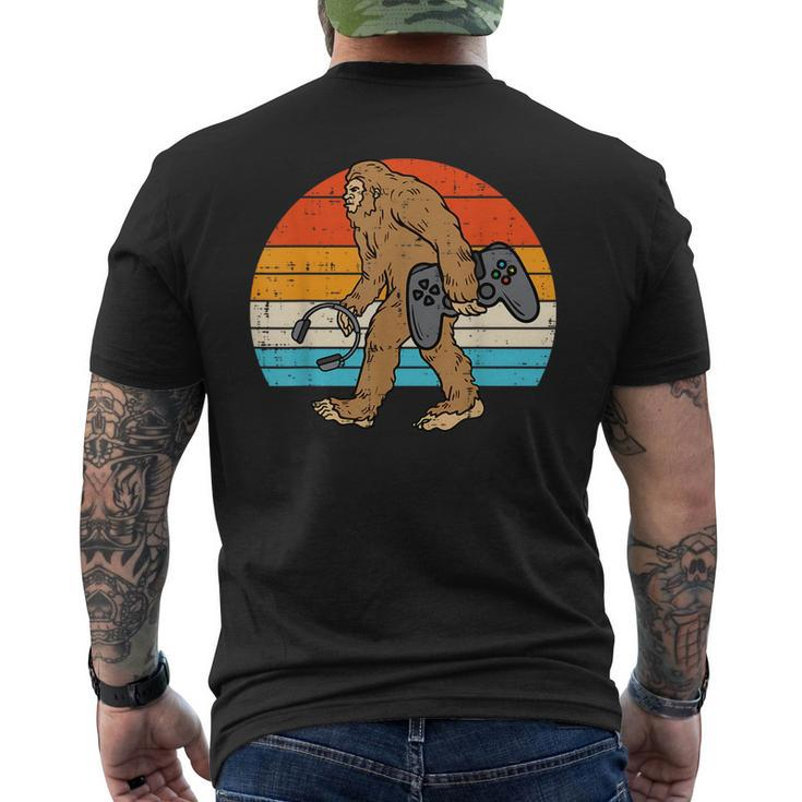 Bigfoot Sasquatch Gamer Retro Gaming Men Boys Kids Ns Sasquatch Funny Gifts Mens Back Print T-shirt