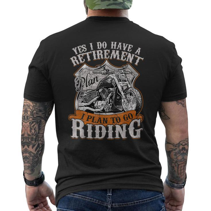 Bike Grandpa Motorcycle Rider Retirement Papa Biker Men's Back Print T-shirt