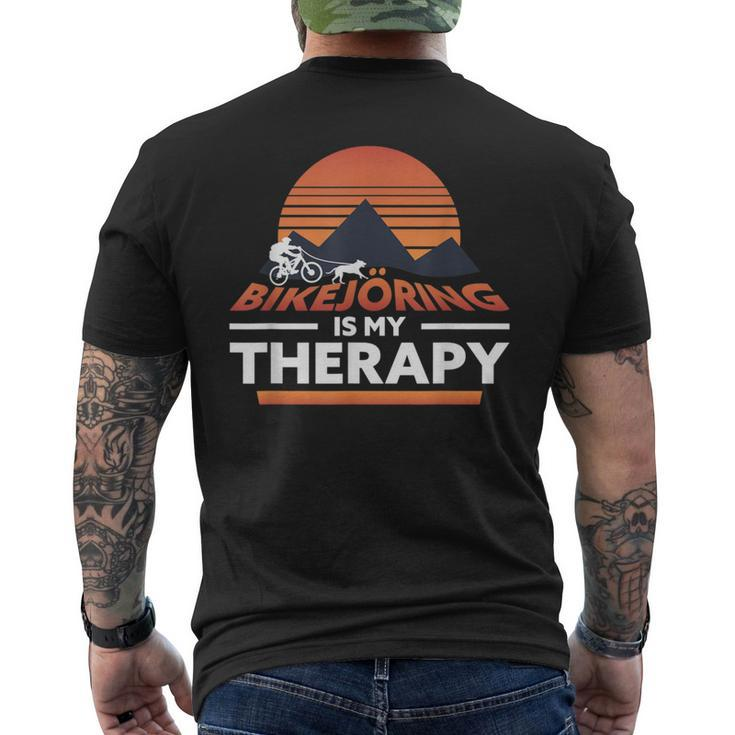 Bikejöring Is My Therapy Dog Training Men's T-shirt Back Print
