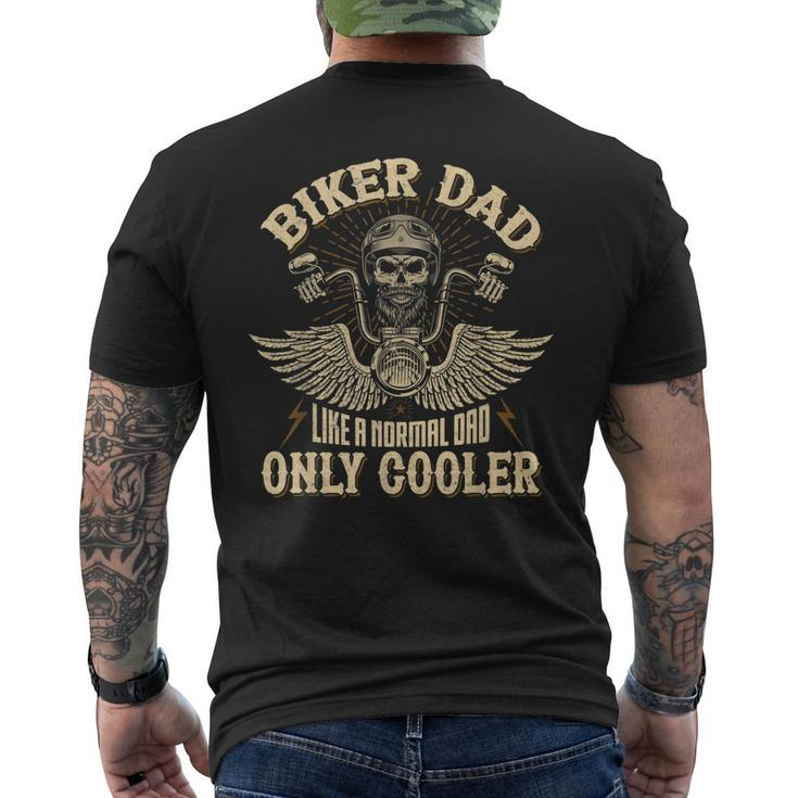 Biker Dad Motorcycle Fathers Day For Father Biker Men's Back Print T-shirt