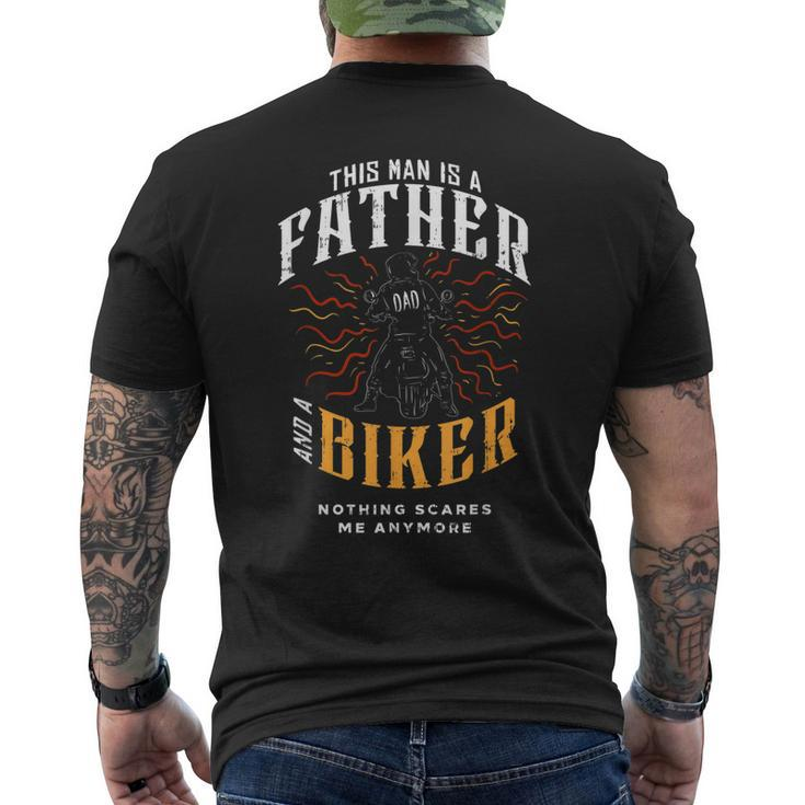 Biker Dad Motorcycle Fathers Day For Fathers Men's Back Print T-shirt