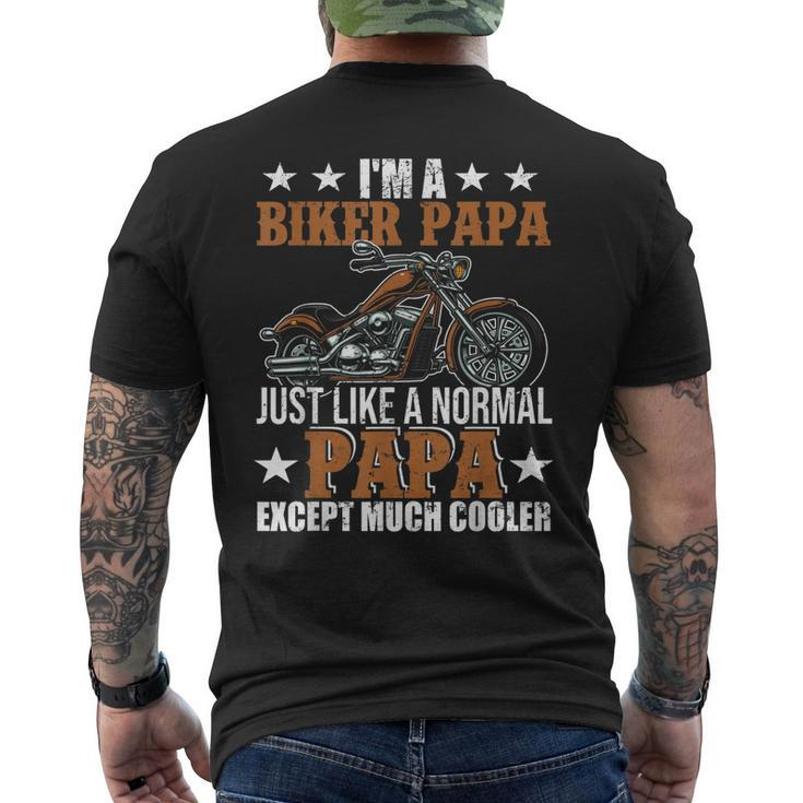 Im A Biker Papa Happy Fathers Day Matching Motorcycle Lover Men's Back Print T-shirt