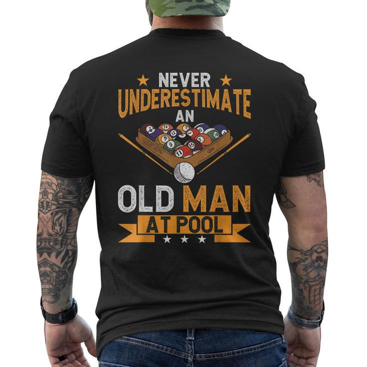 Billiard Pool Ball Never Underestimate An Old Man At Pool Gift For Mens Mens Back Print T-shirt