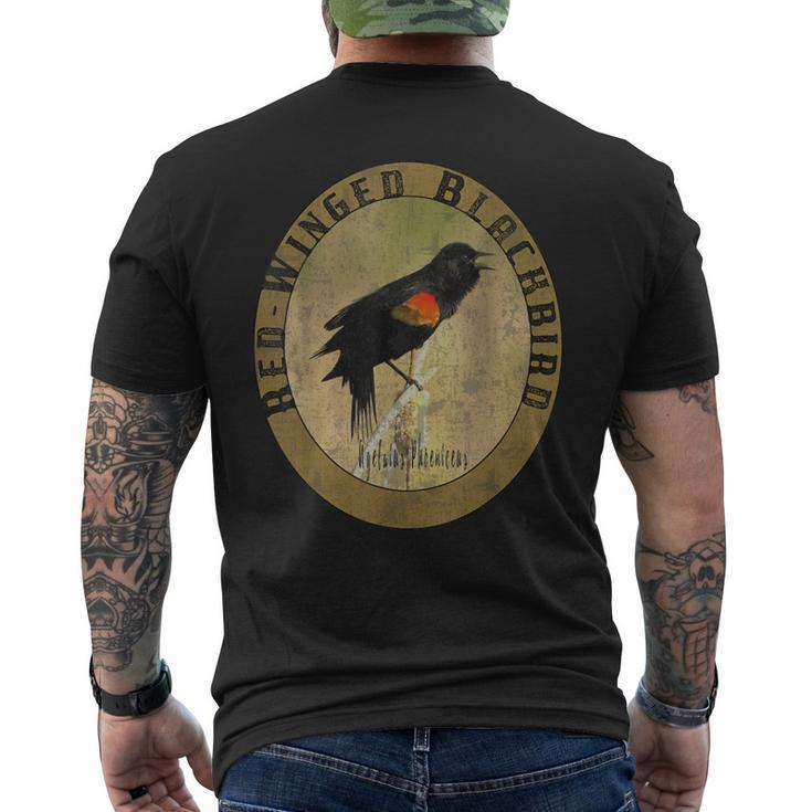 Birdwatcher Birder Nature Lover Red Winged Blackbird Men's T-shirt Back Print