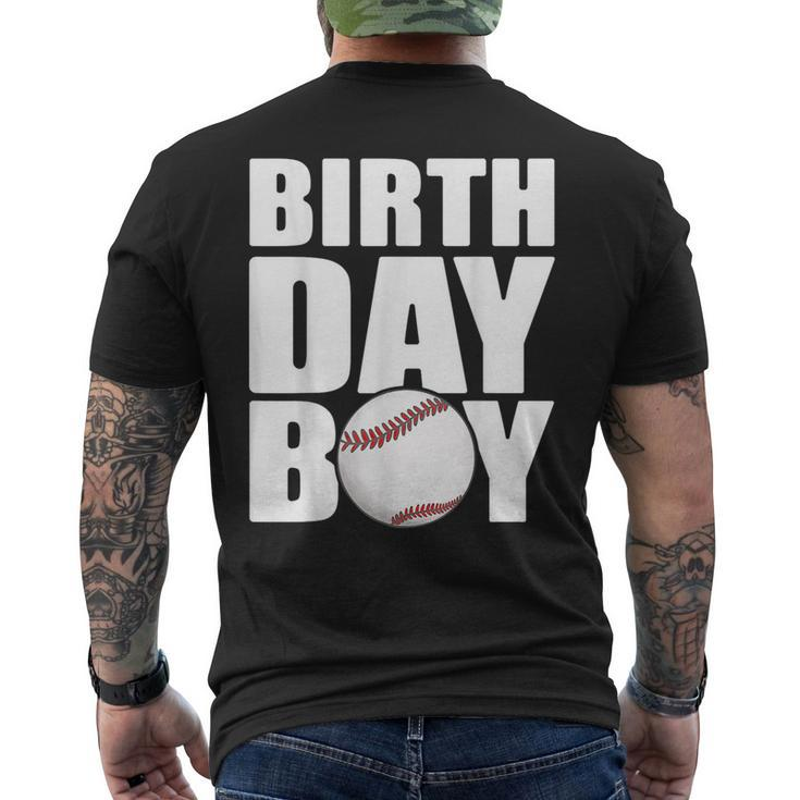 Birthday Boy Baseball Batter Catcher Pitcher Baseball Theme  Mens Back Print T-shirt