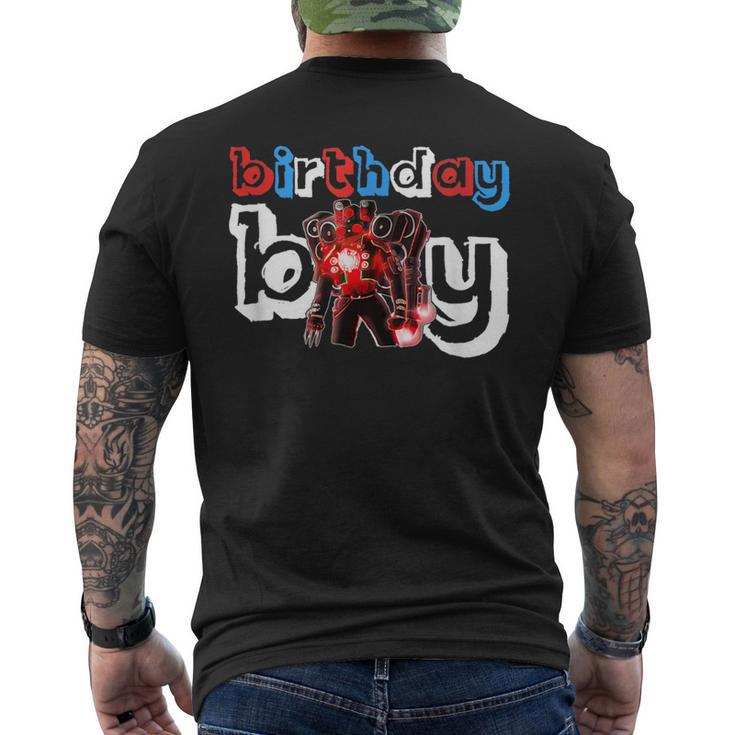 Birthday Boy Skibidi Toilet Speakerman Cameraman Tvman Men's T-shirt Back Print