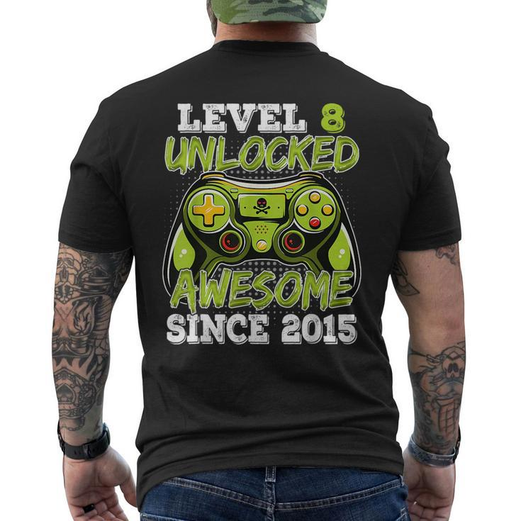Birthday Boy Video Game Level 8 Unlocked Awesome Since 2015  Mens Back Print T-shirt