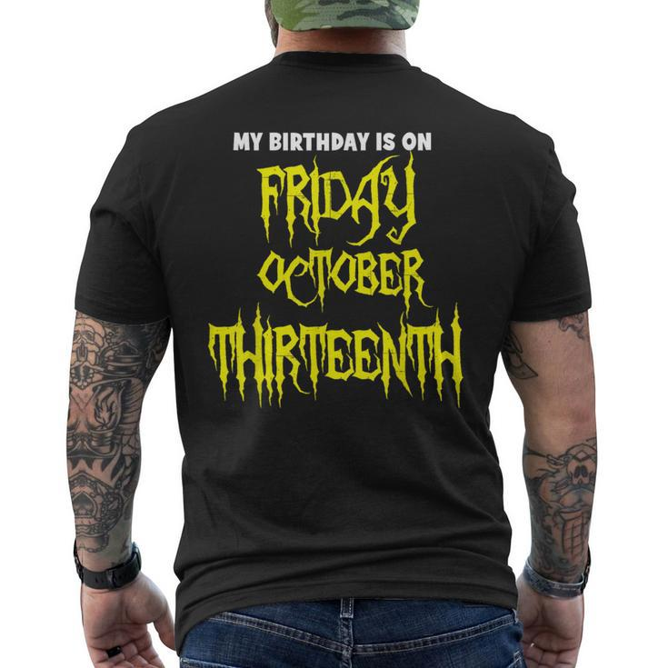 My Birthday On Friday 10-13-2023 October Thirnth Men's T-shirt Back Print
