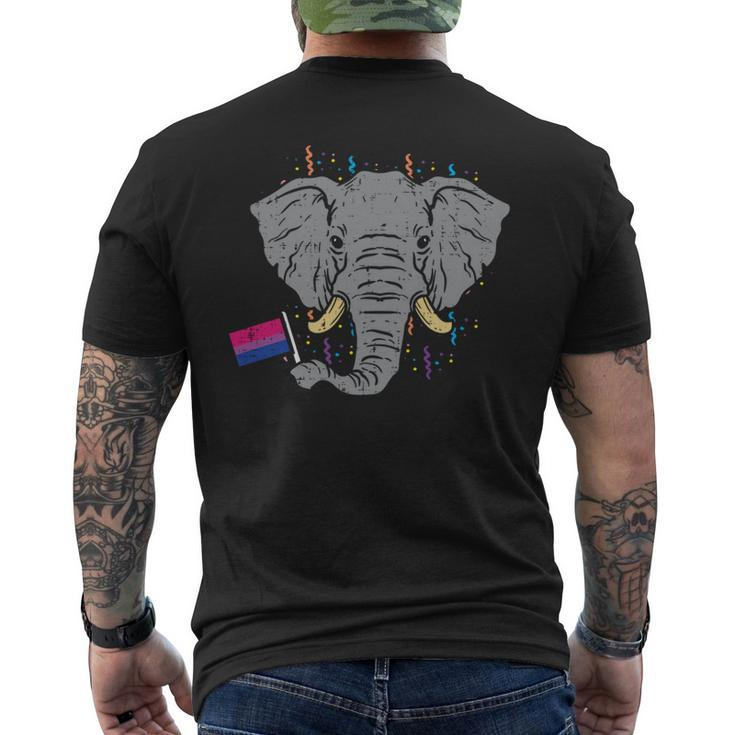 Bisexual Flag Elephant Lgbt Bi Pride Stuff Animal   Mens Back Print T-shirt