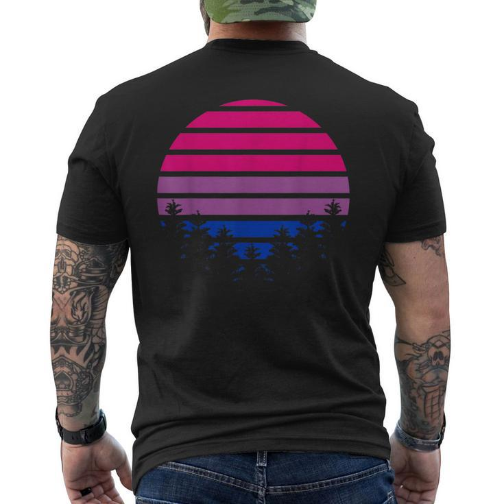 Bisexual Flag Retro Sunset Lgbt Bi Pride Gifts  Mens Back Print T-shirt
