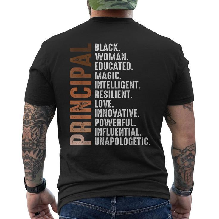 Black Educated Principal History Month Melanin Proud African Men's T-shirt Back Print