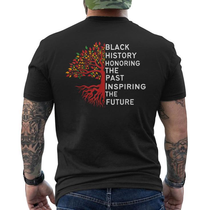 Black History Honoring Past Inspiring Future Melanin Pride  Mens Back Print T-shirt