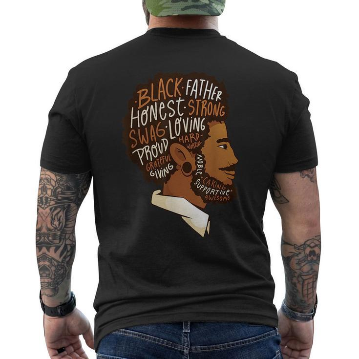 Black King African American Natural Afro Black Dad Freedom  Mens Back Print T-shirt