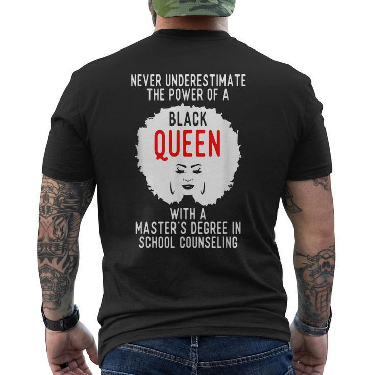 Black Queen Power School Counseling Masters Graduation  Mens Back Print T-shirt