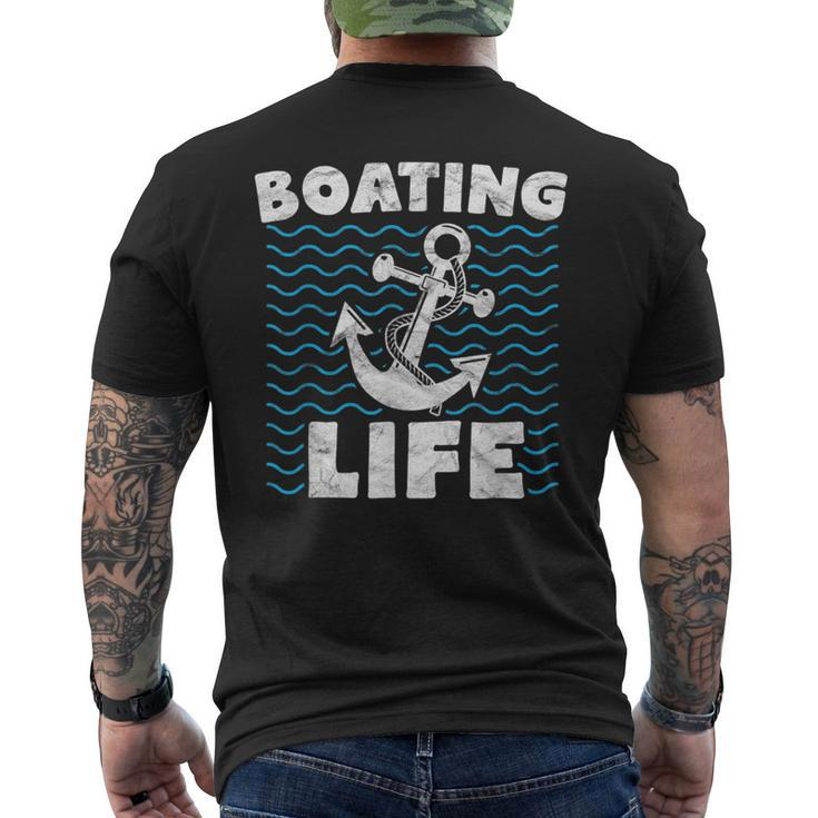 Boating  Men Anchor Sailing Gift Mens Back Print T-shirt
