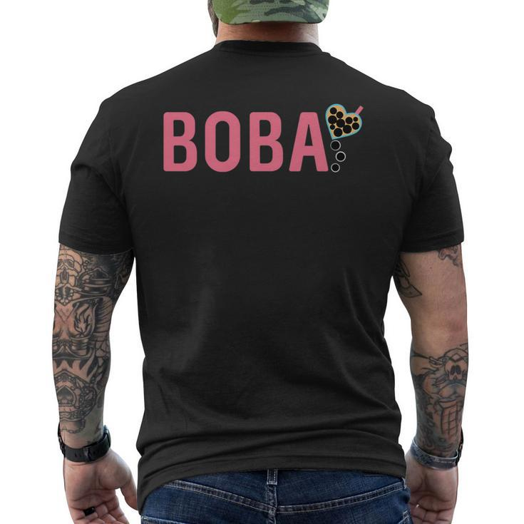 Boba Bubble Tea Drink - Cute Milk Tea Heart   Mens Back Print T-shirt