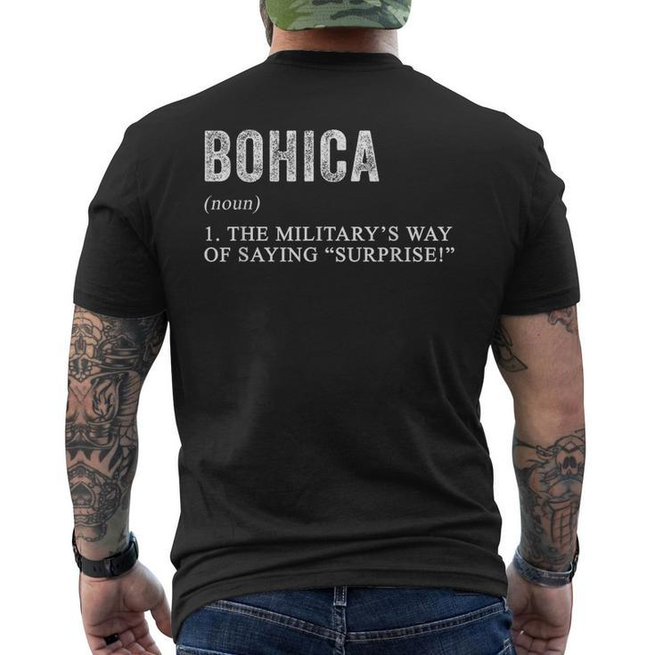 Bohica Definition Funny Phonetic Alphabet Military Humor  Mens Back Print T-shirt