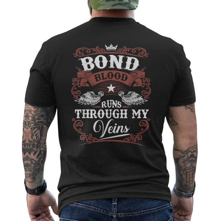 Bond Blood Runs Through My Veins Family Name Vintage Men's T-shirt Back Print