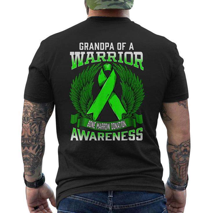Bone Marrow Donation Awareness Grandpa Support Ribbon Men's Back Print T-shirt