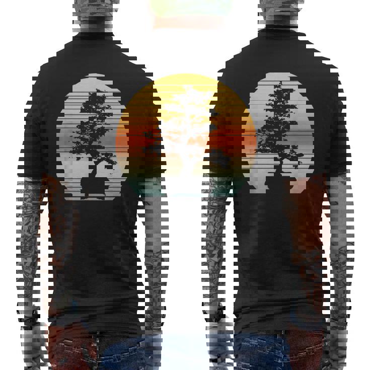 Bonsai Tree Vintage Japanese Bonsai Tree Sun Men's T-shirt Back Print