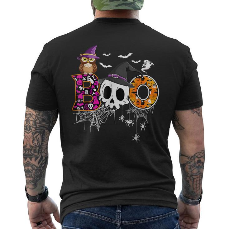 Boo Skull Own Witch's Hat And Ghost Halloween Costume Men's T-shirt Back Print