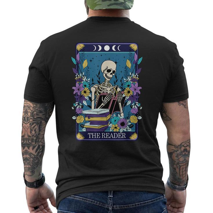 Book Lover Tarot Card The Reader Mystic Funny Skeleton Tarot Funny Gifts Mens Back Print T-shirt