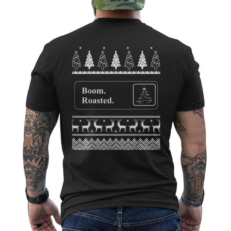 Boom Roasted Office Party Ugly Christmas Sweater Men's T-shirt Back Print