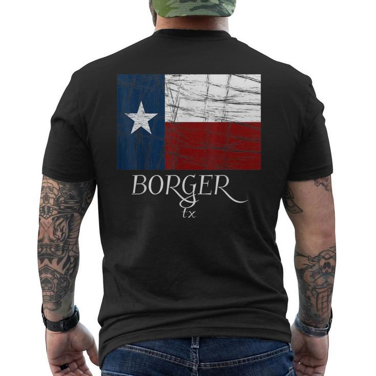 Borger Tx Texas Flag City State Men's T-shirt Back Print