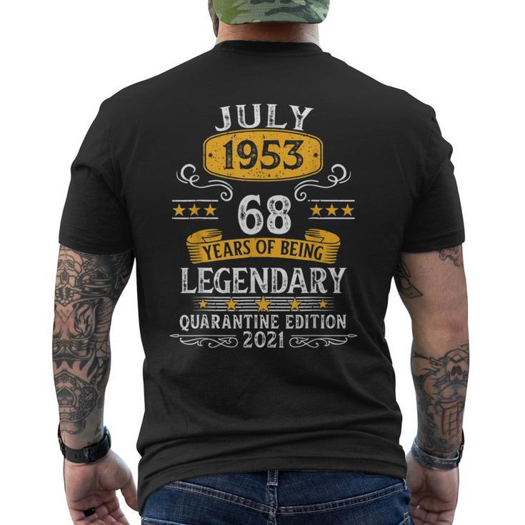 Born In July 1953 68 Year Old Birthday Limited Edition Mens Back Print T-shirt
