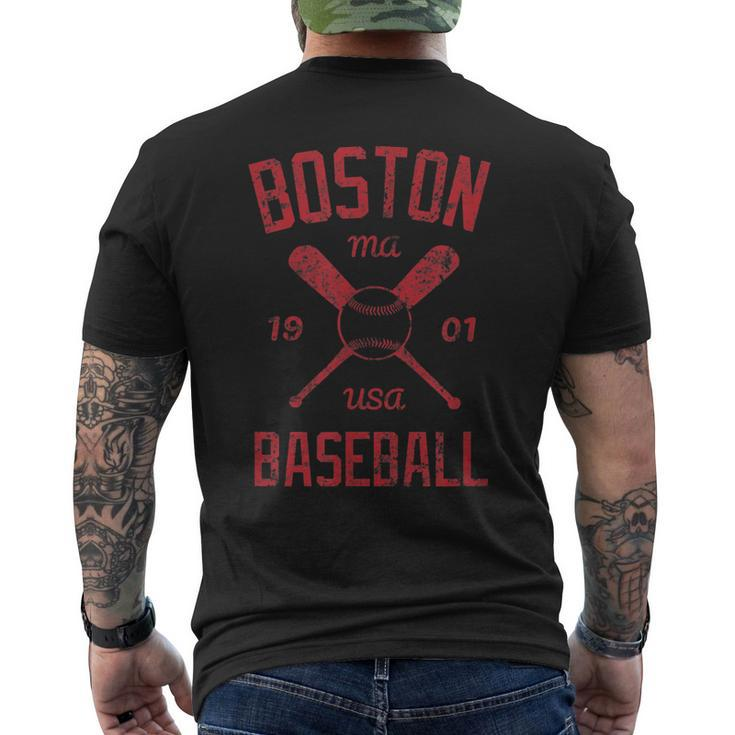 Boston Massachusetts Baseball Vintage Retro Sports Men's Back Print T-shirt