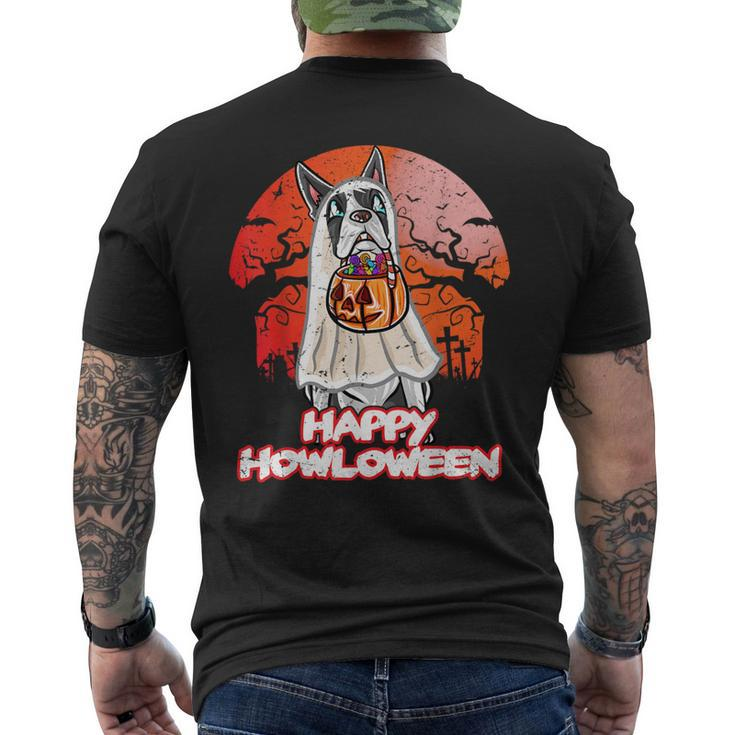 Boston Terrier Happy Halloween Costume Ghost Men's T-shirt Back Print