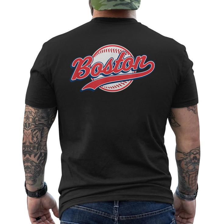 Boston Vintage Baseball Throwback Retro Men's Back Print T-shirt