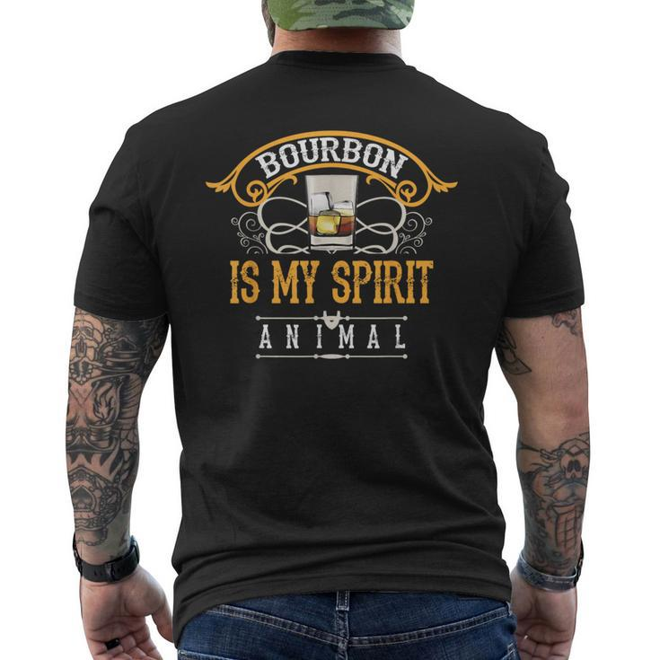 Bourbon Is My Spirit Animal Cool Scotch Lovers Men's T-shirt Back Print