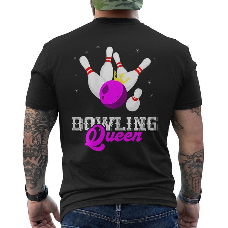 Bowling Queen Crown Bowler Bowling Team Strike Bowling  Mens Back Print T-shirt