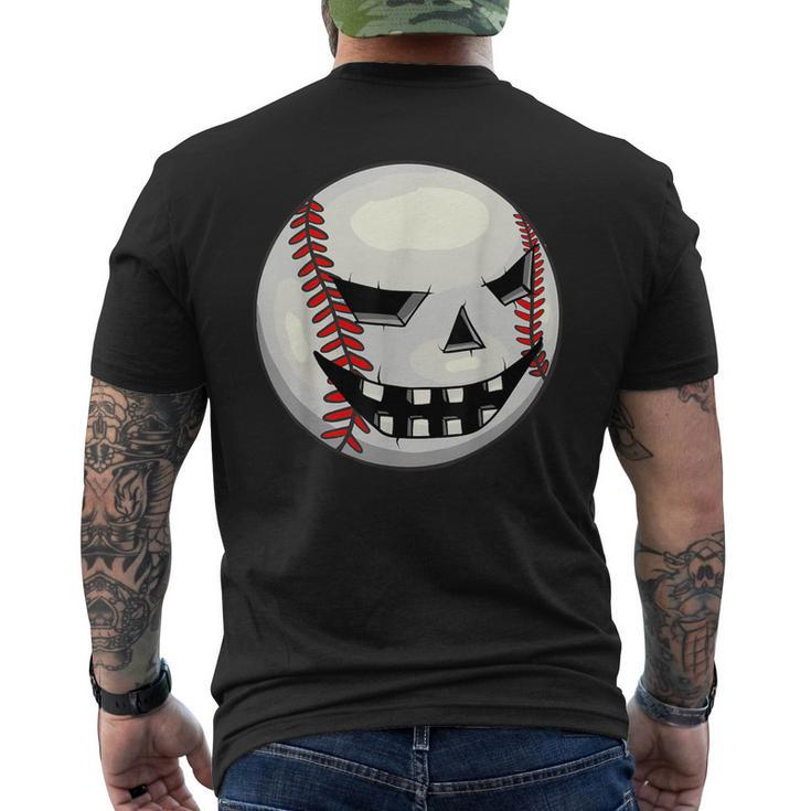Boys Halloween Jack O Lantern Baseball Player Coach Pitcher Men's T-shirt Back Print