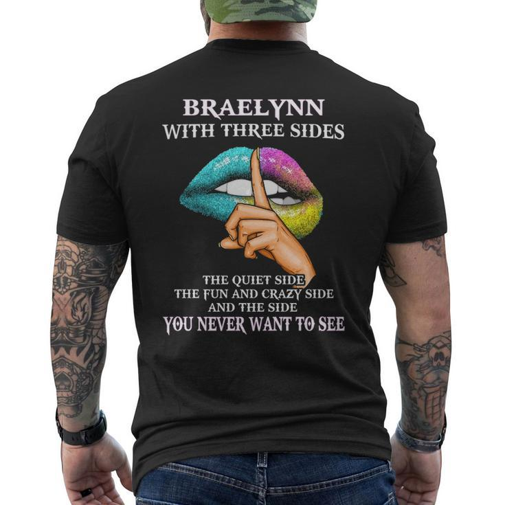 Braelynn Name Gift Braelynn With Three Sides Mens Back Print T-shirt