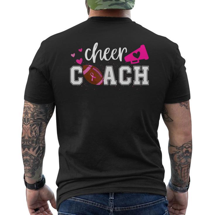 Breast Cancer Awareness Cheer Coach Football Pink Ribbon Men's T-shirt Back Print