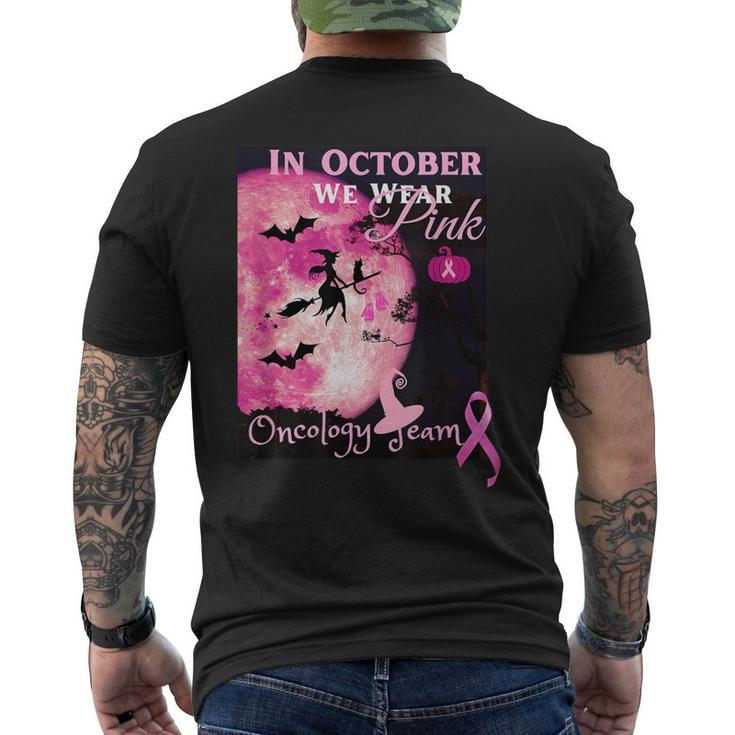 Breast Cancer Awareness In October We Wear Pink Halloween Men's T-shirt Back Print