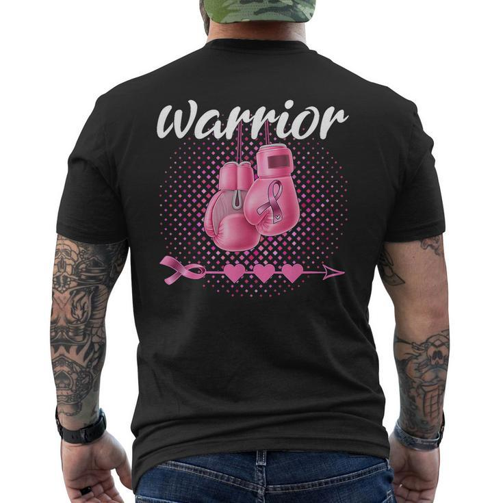 Breast Cancer Awareness Pink Boxing Gloves Warrior Men's T-shirt Back Print