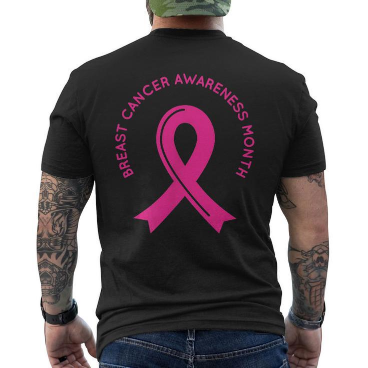 Breast Cancer Awareness Pink Ribbon Support Squad Cancer Men's T-shirt Back Print