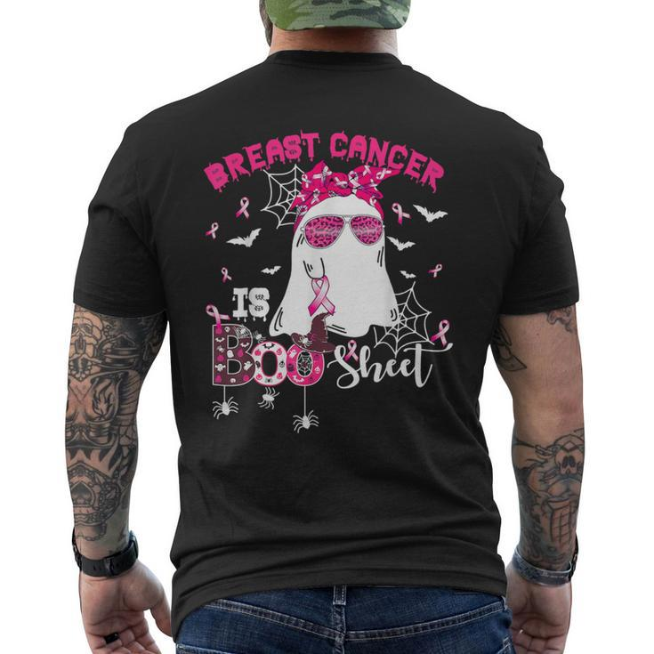 Breast Cancer Is Boo Sheet Cool Ghost Pink Ribbon Halloween Men's T-shirt Back Print
