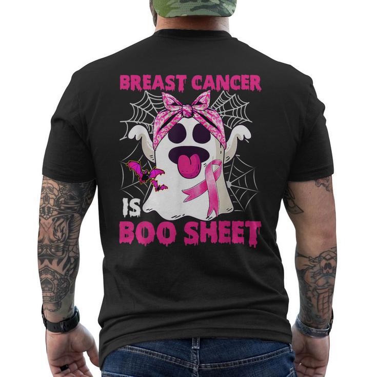 Breast Cancer Is Boo Sheet Halloween Ghost Pink Ribbon Men's T-shirt Back Print