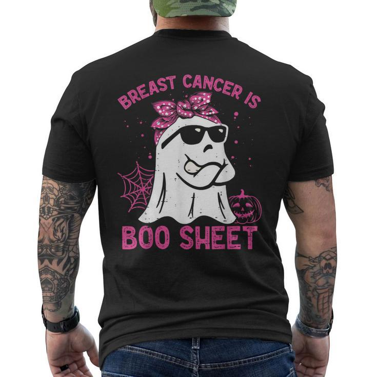 Breast Cancer Is Boo Sheet Breast Cancer Warrior Halloween Men's T-shirt Back Print