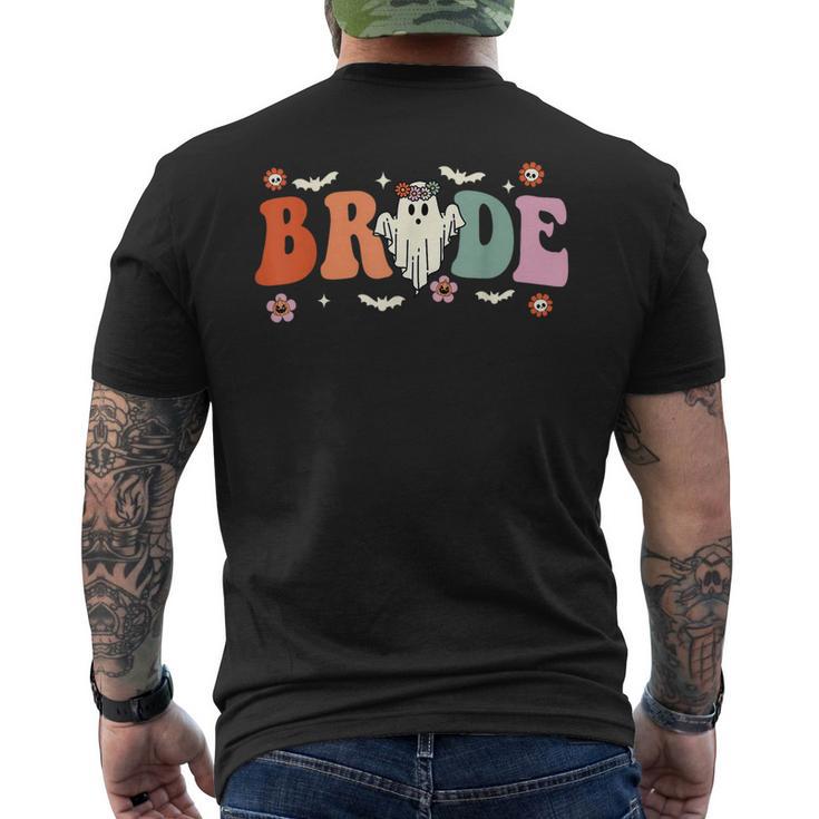 Bride Let's Go Ghouls Ghost Halloween Spooky Bachelorette Men's T-shirt Back Print