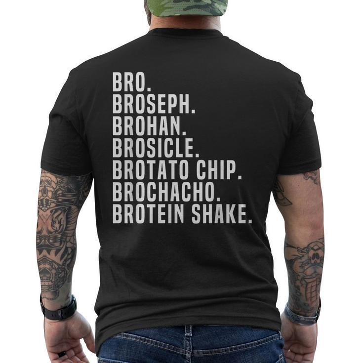 Bro Broseph Broham Gym Workout Weightlifting Fitness Men's T-shirt Back Print
