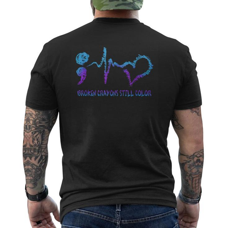 Broken Crayons Still Color Suicide Prevention Awareness Men's T-shirt Back Print
