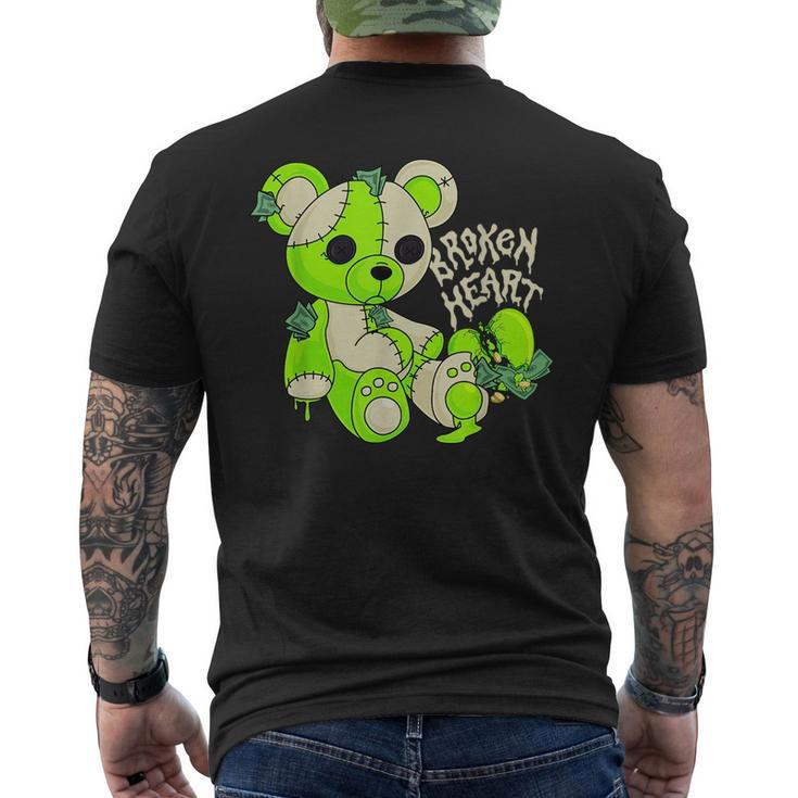 Broken Heart Bear 6 Retro Electric Green Shoes Matching Men's Back Print T-shirt