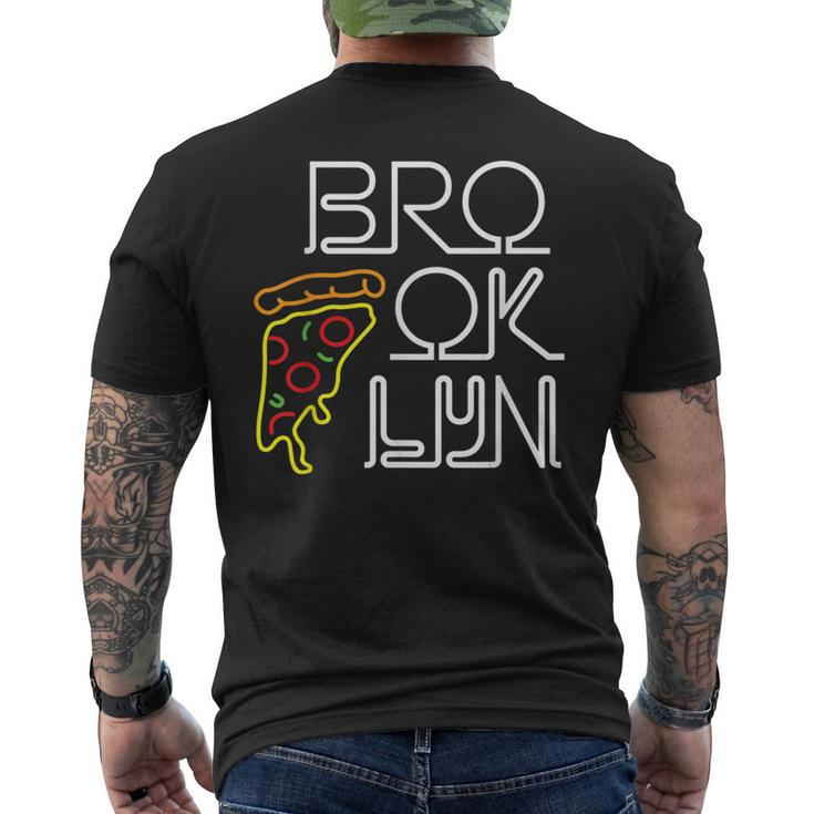Brooklyn Pizza Neon Sign Men's T-shirt Back Print