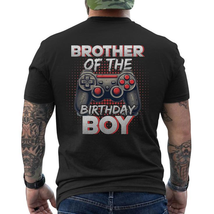 Brother Of The Birthday Boy Matching Gamer Birthday Party Mens Back Print T-shirt